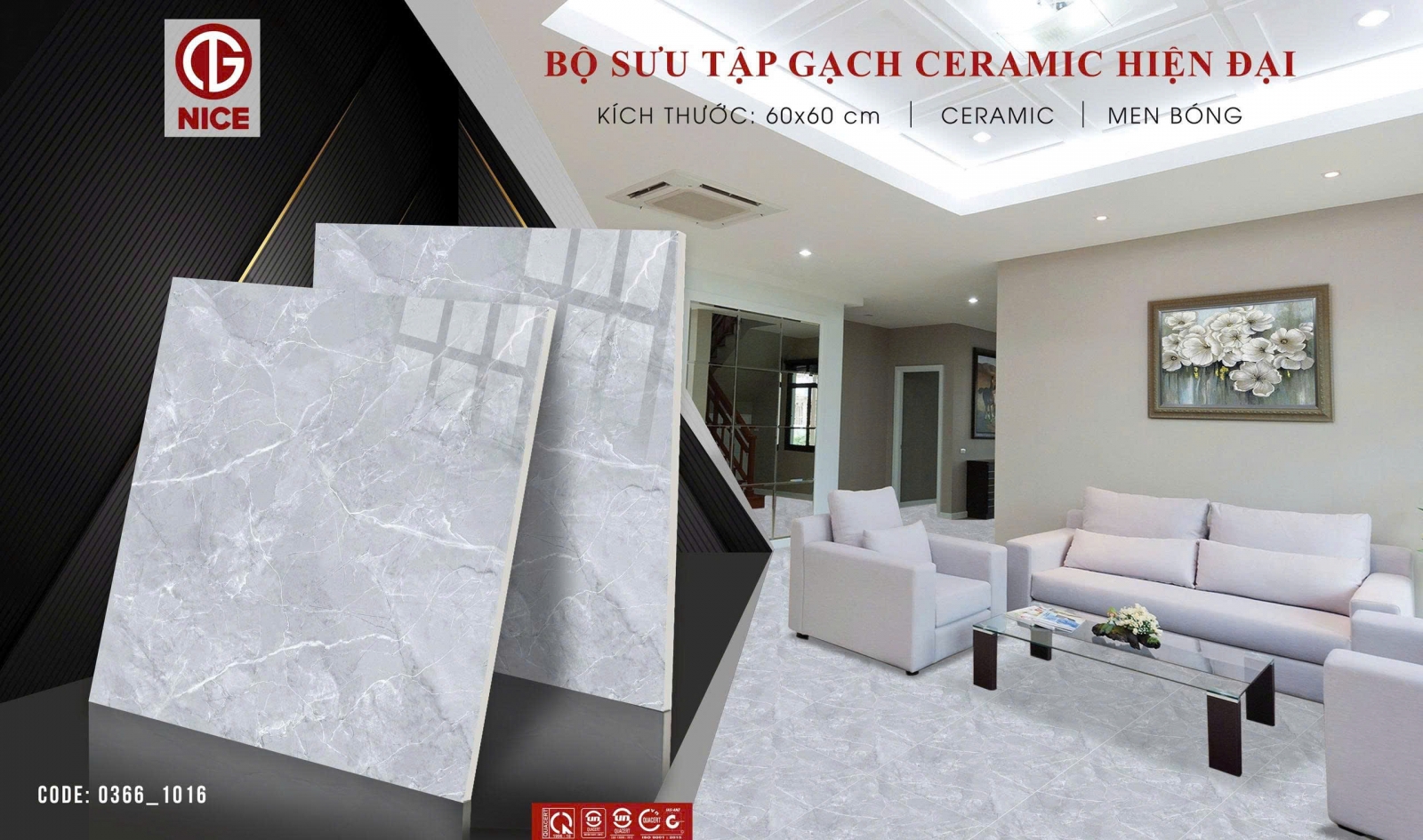 GẠCH LÓT NỀN 60X60 NICE 0366-1016