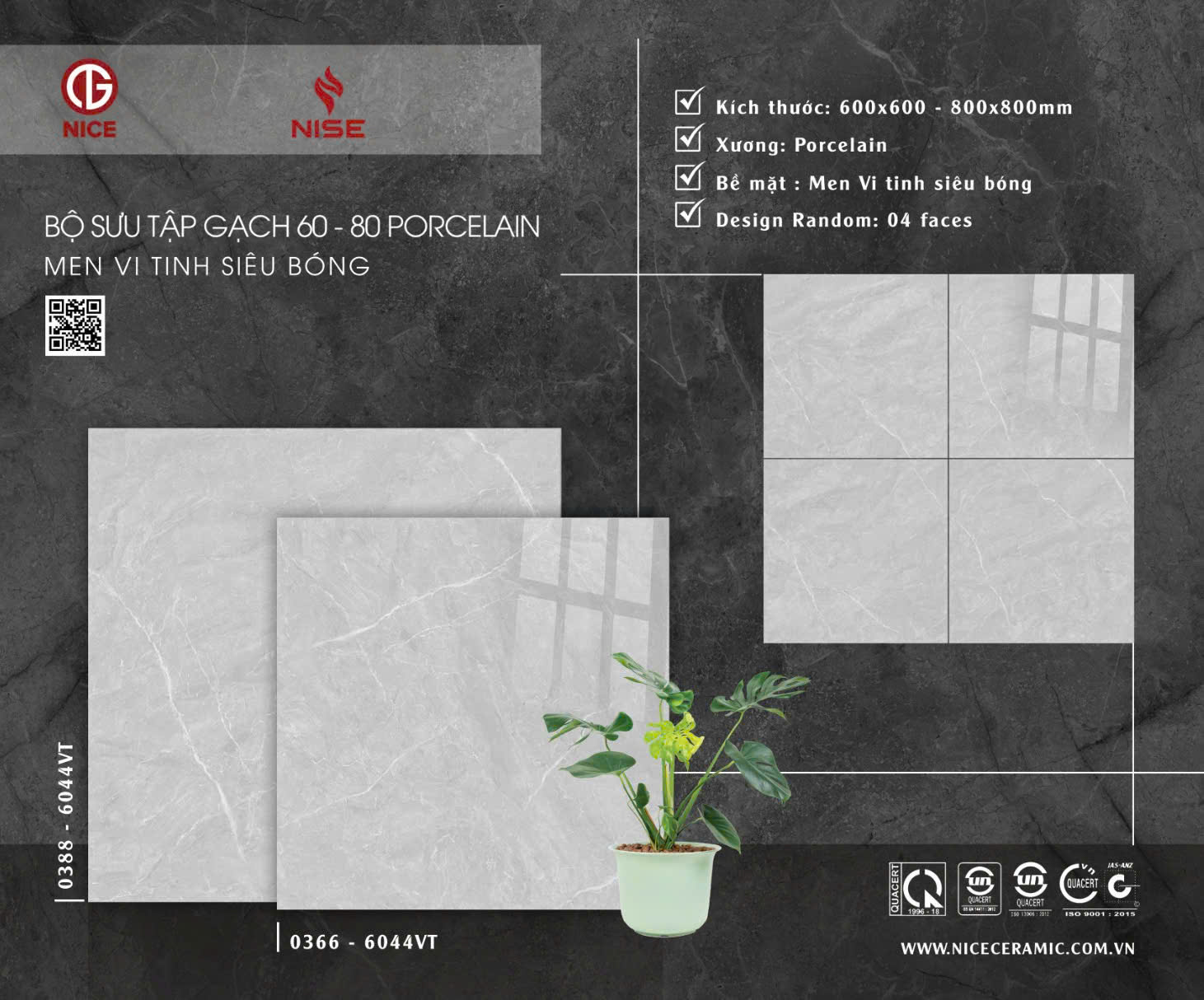 GẠCH LÁT NỀN 80X80 NICE 0388-6044VT