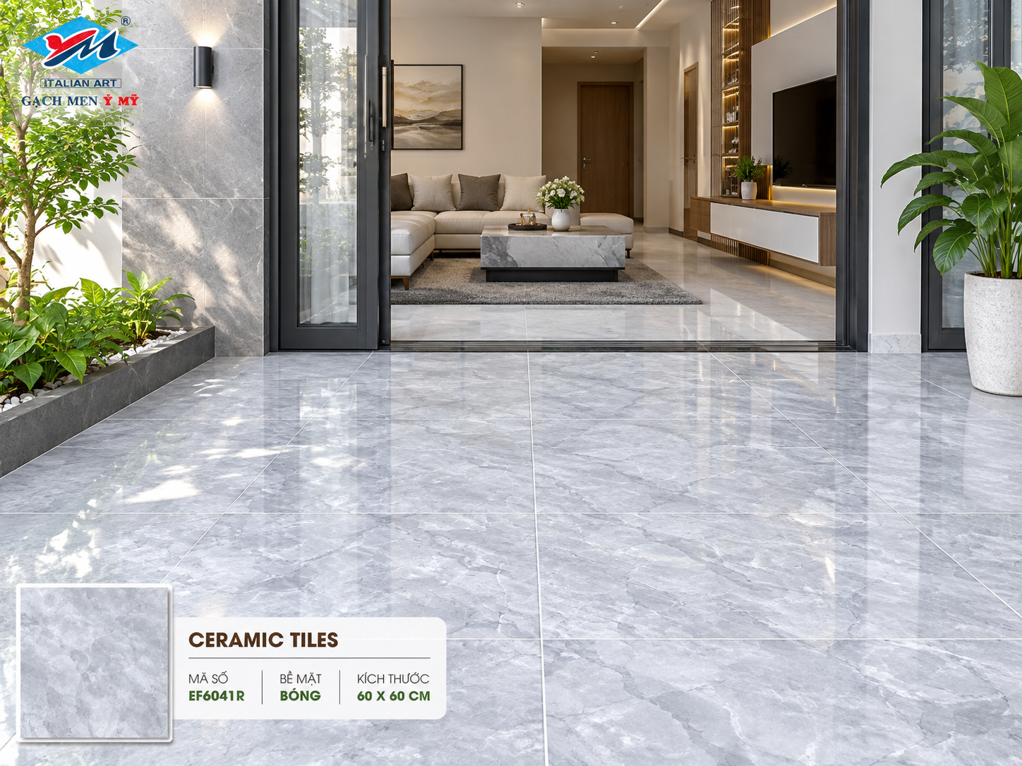 GẠCH LÁT NỀN 60X60 Ý MỸ EF6041R